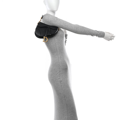 Christian Dior Grained Calfskin Mini Saddle Bag Black 2 of 10