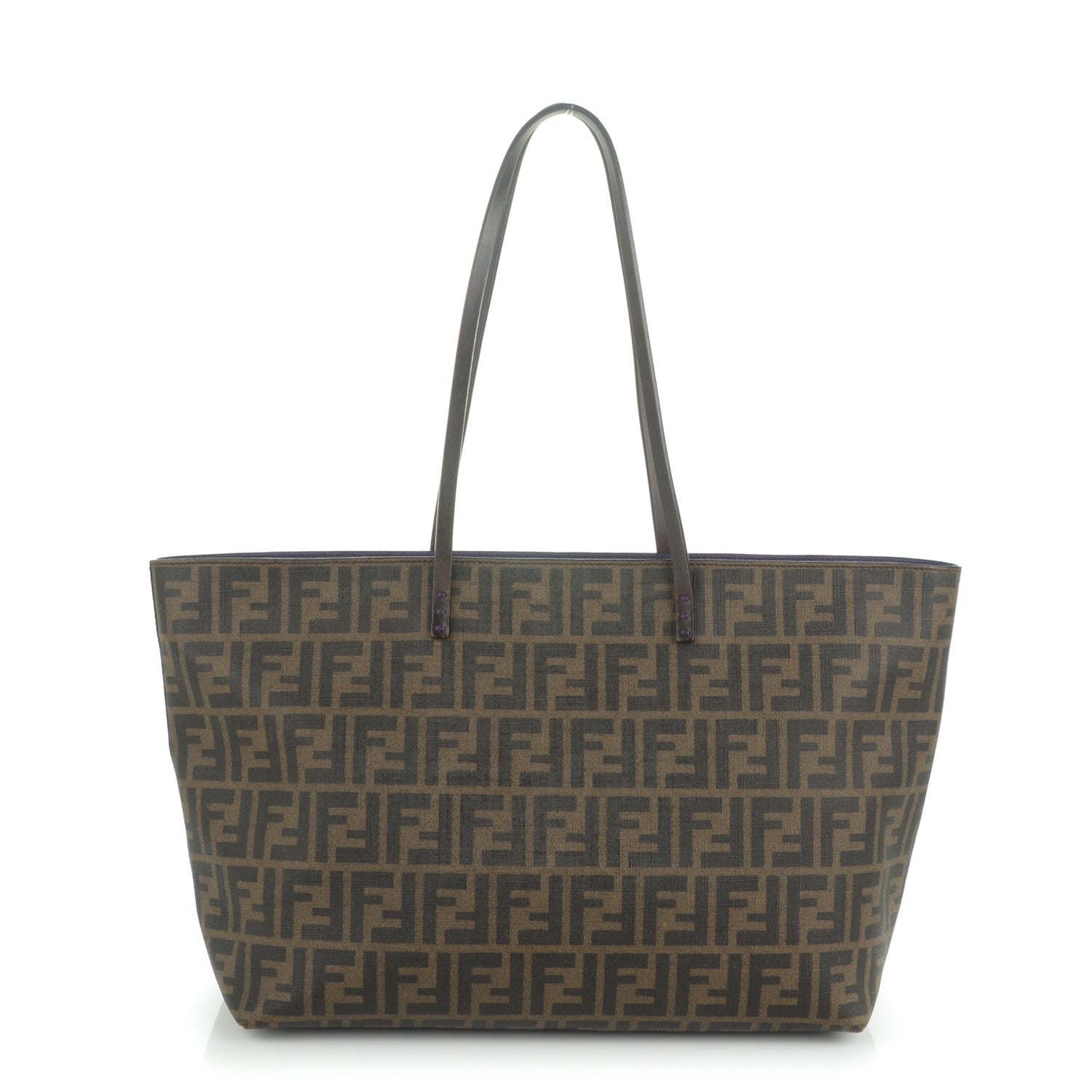 Fendi Zucca Spalmati Large Roll Tote Tobacco Viola 1 of 7