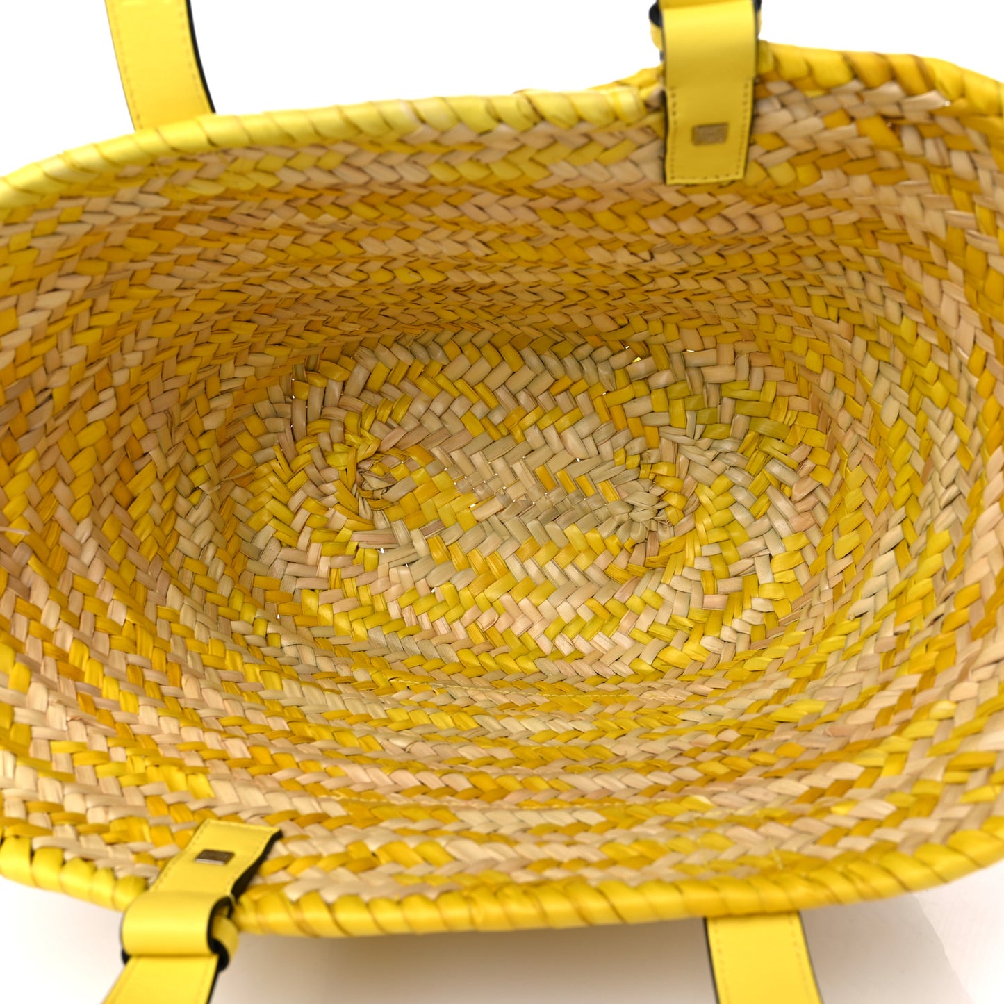 Raffia Basket Tote Bag Natural Yellow