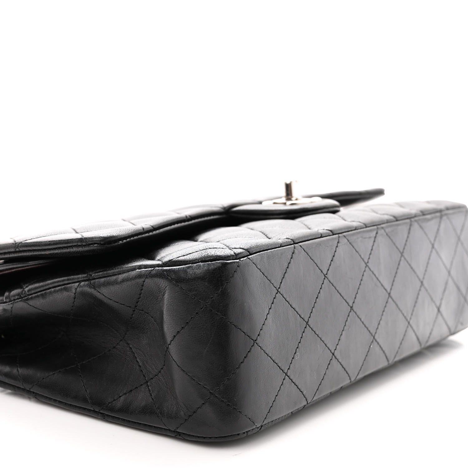 Chanel Lambskin Quilted Medium Double Flap Black 9 of 20