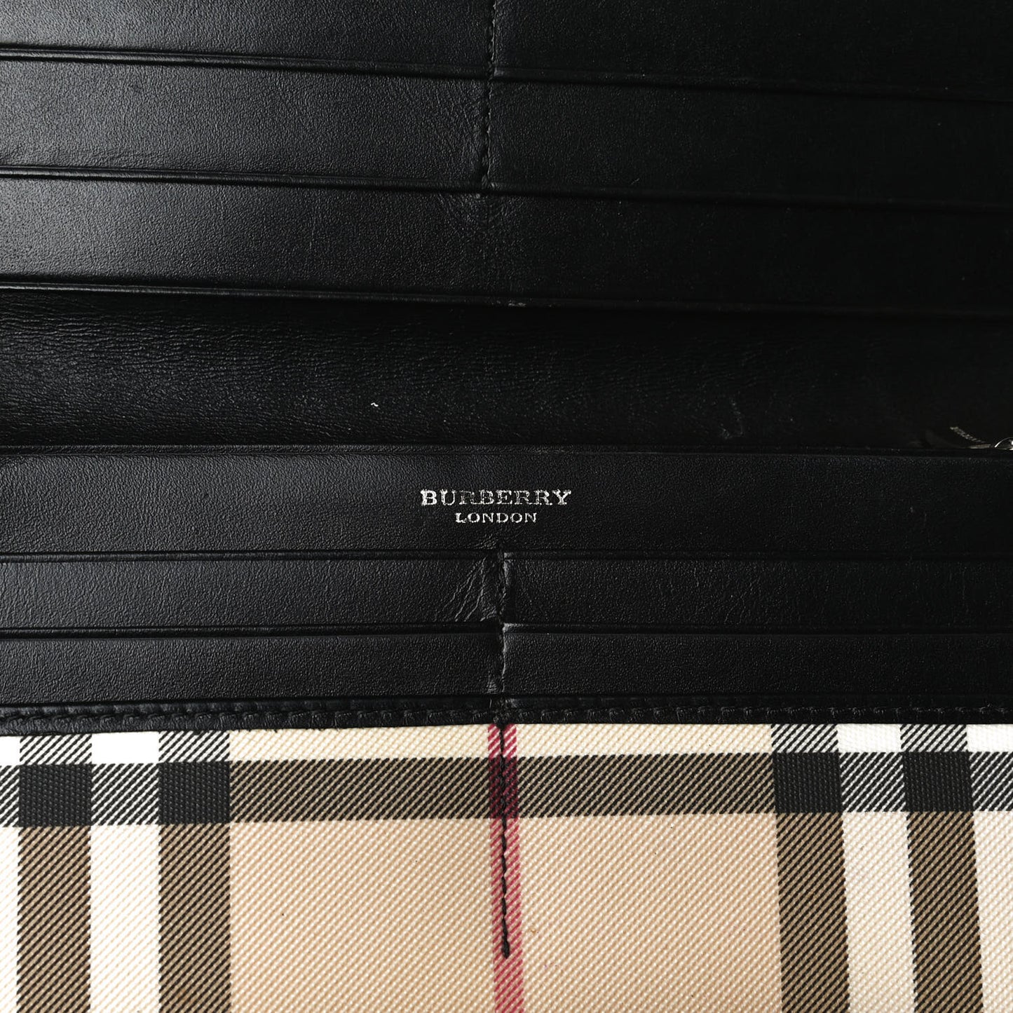 House Check Continental Wallet Black
