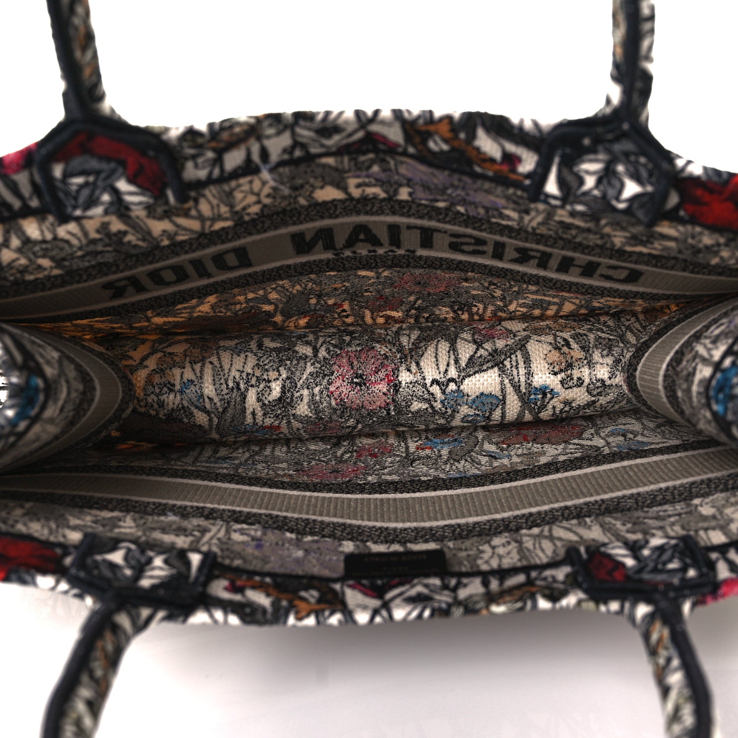 Christian Dior Canvas Embroidered Medium Mille Fleurs Book Tote Multicolor 5 of 11