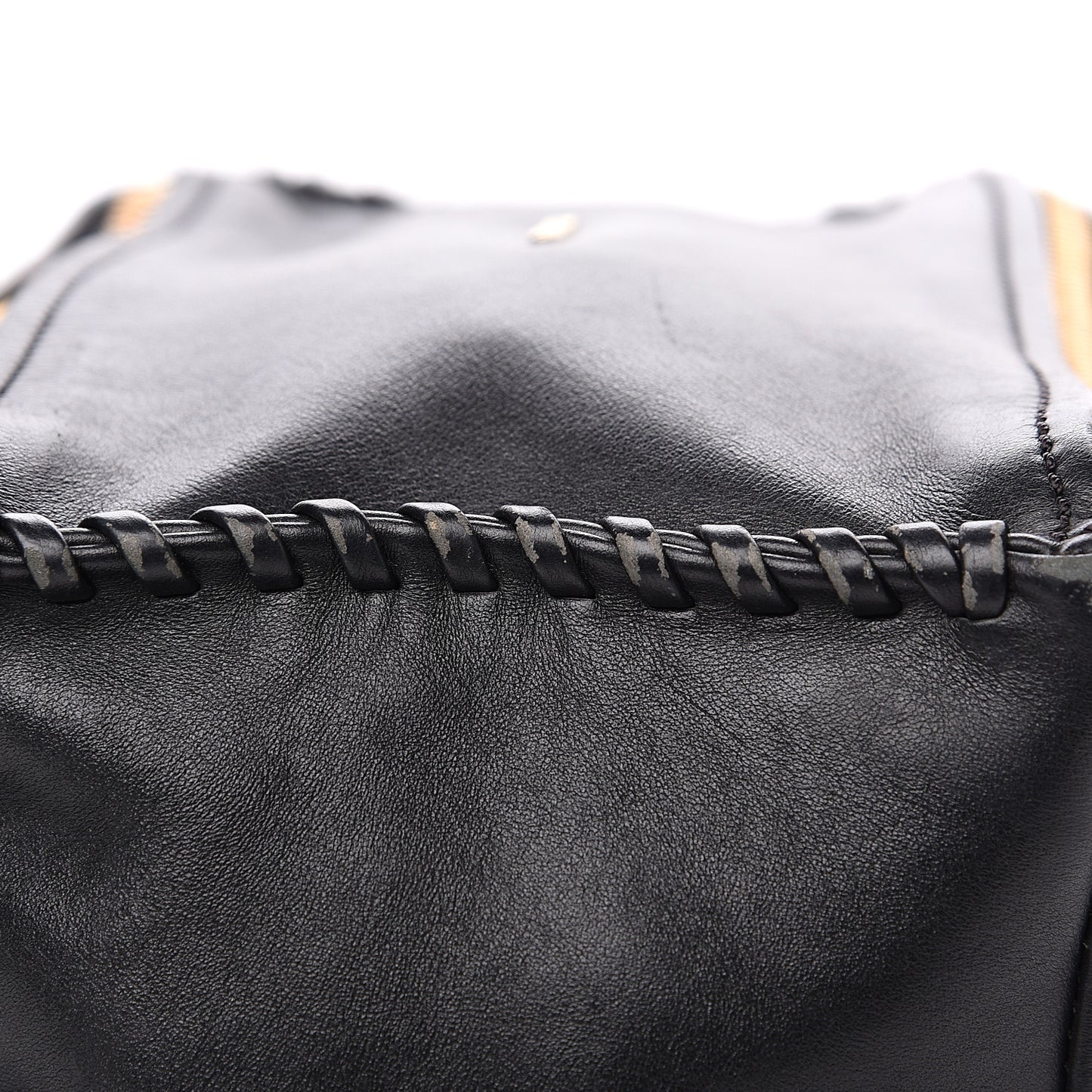Calfskin Whipstitch Small Pandora Black