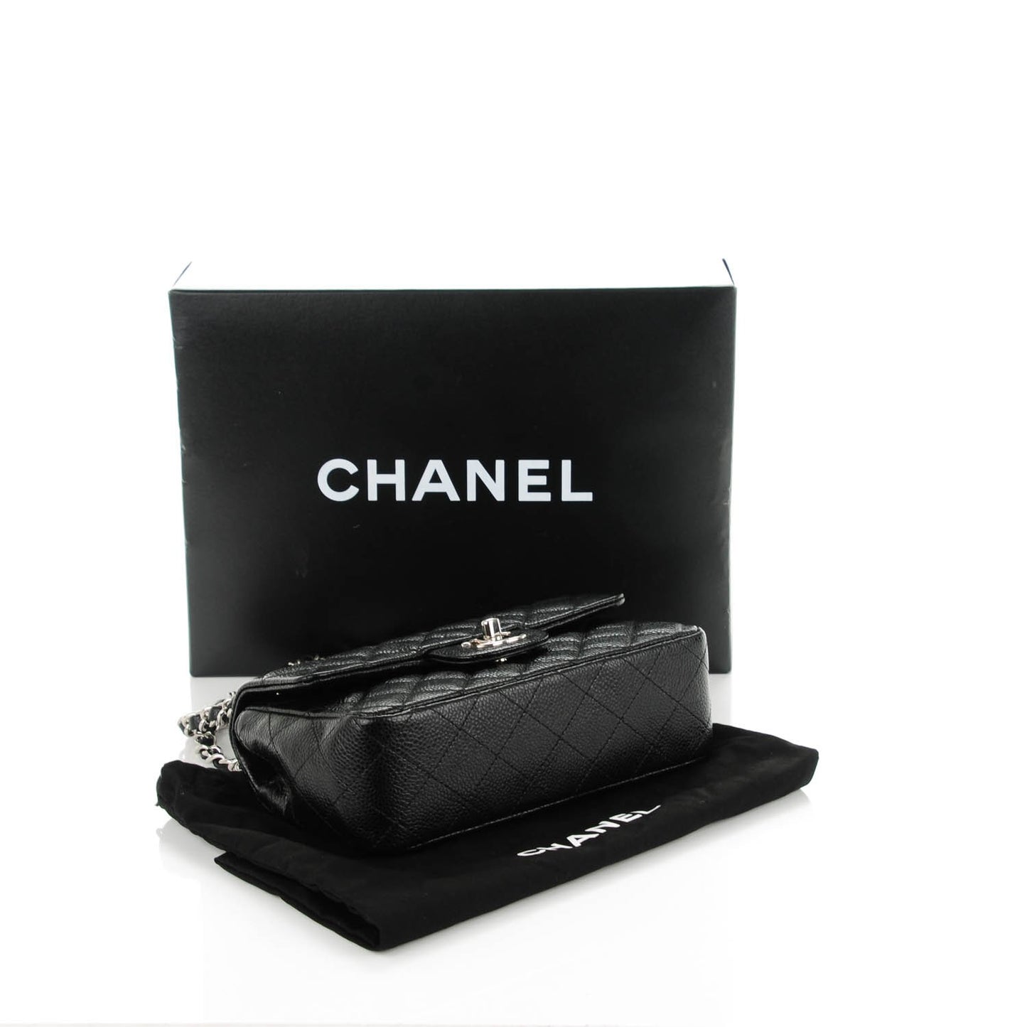 Caviar Quilted Mini Rectangular Flap Black
