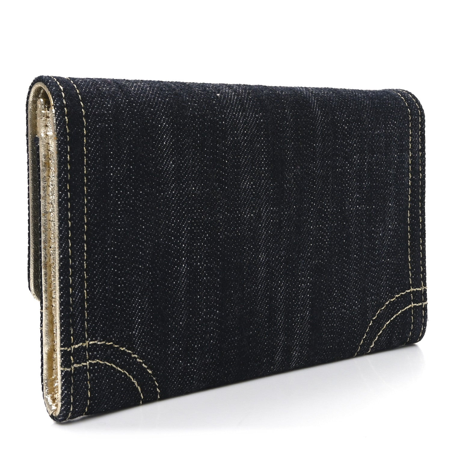 Chanel Denim CC Flap Wallet Blue 3 of 8