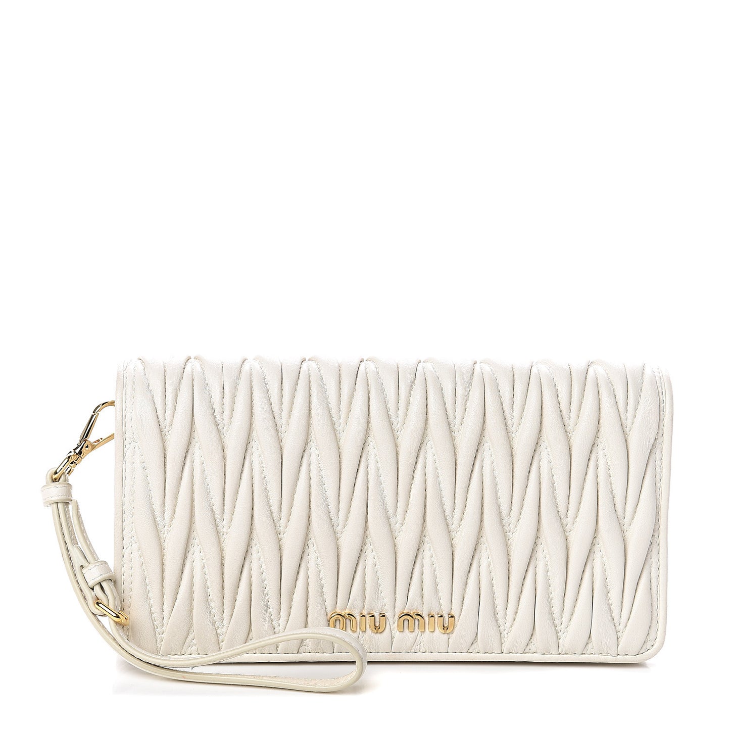 Nappa Matelasse Chain Crossbody Bag White
