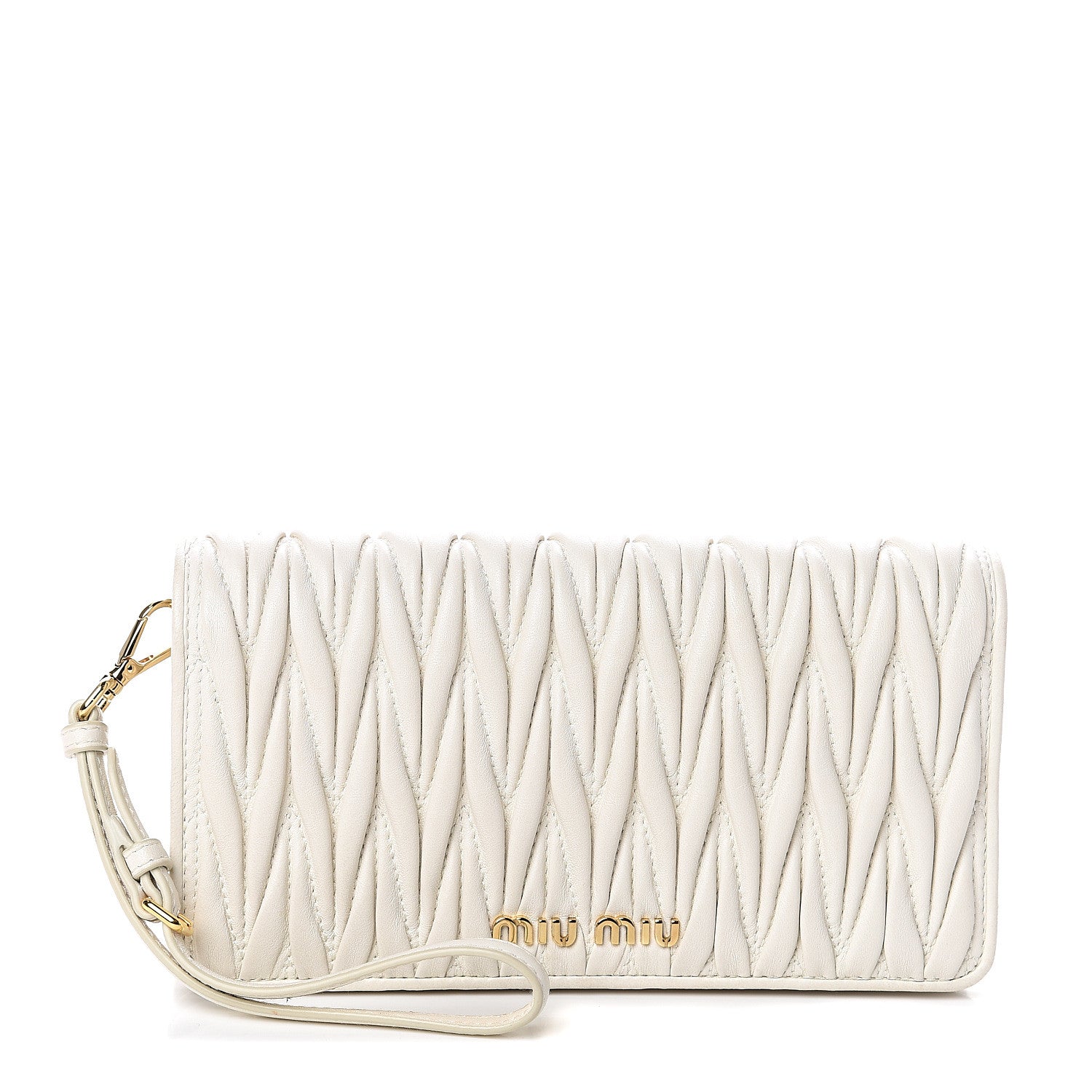 Miu Miu Nappa Matelasse Chain Crossbody Bag White 1 of 7