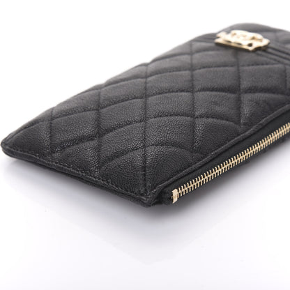 Chanel Caviar Quilted Boy Flat Wallet Pouch Black 7 of 11