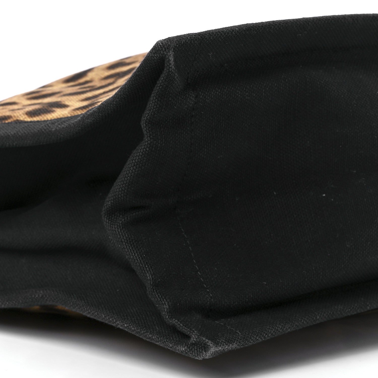 Saint Laurent Canvas Calfskin Leopard Print Rive Gauche Noe Tote Natural Black 10 of 11
