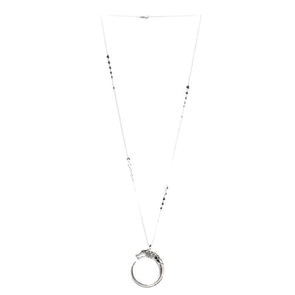 John Hardy Sterling Silver Black Sapphire Legends Naga Pendant Necklace 3 of 4