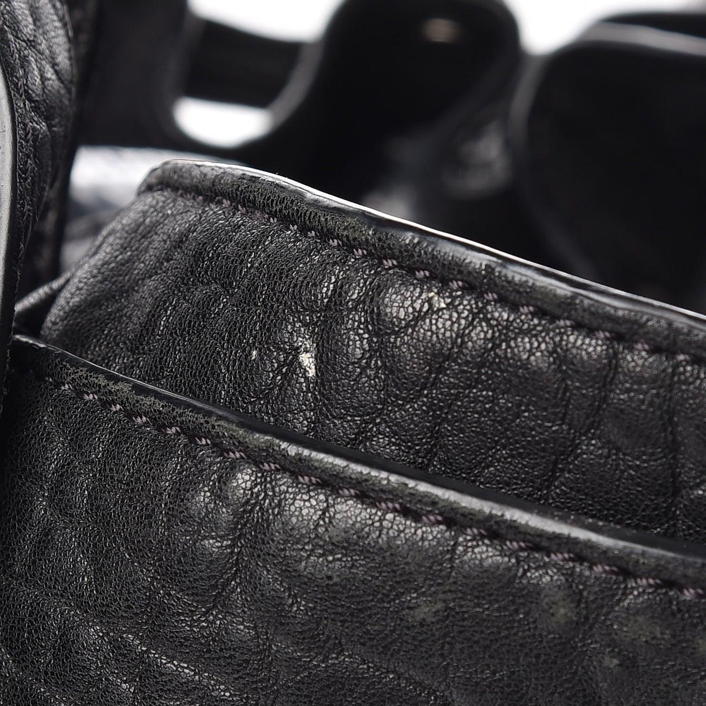 Pebbled Lambskin Diego Bucket Black Nickel Hardware