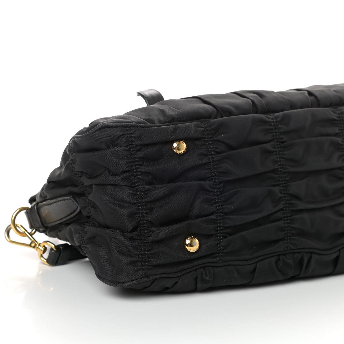 Tessuto Nylon Gaufre Shopping Satchel Black