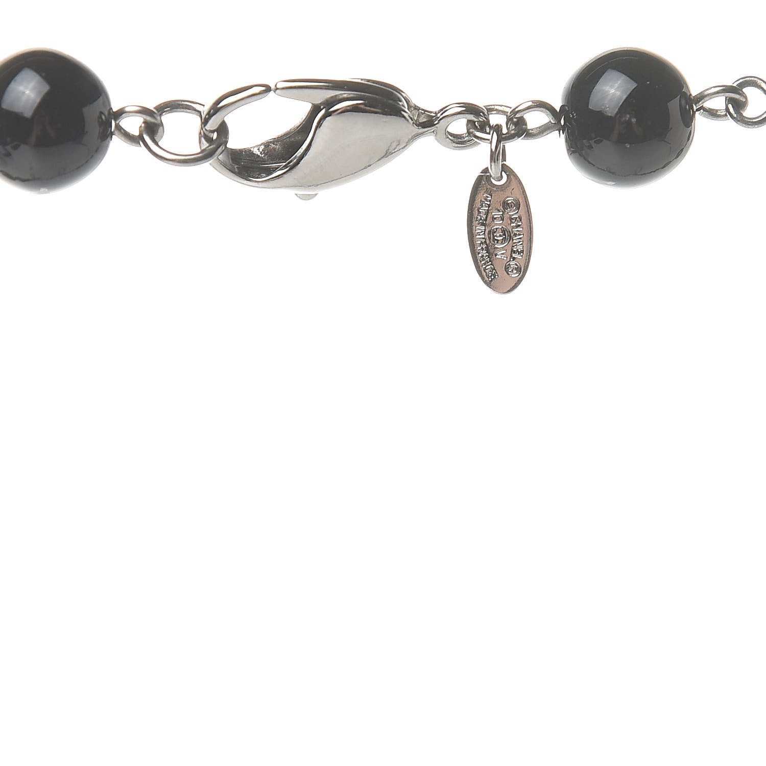 Chanel Ruthenium Bead CC Long Necklace Black 4 of 5