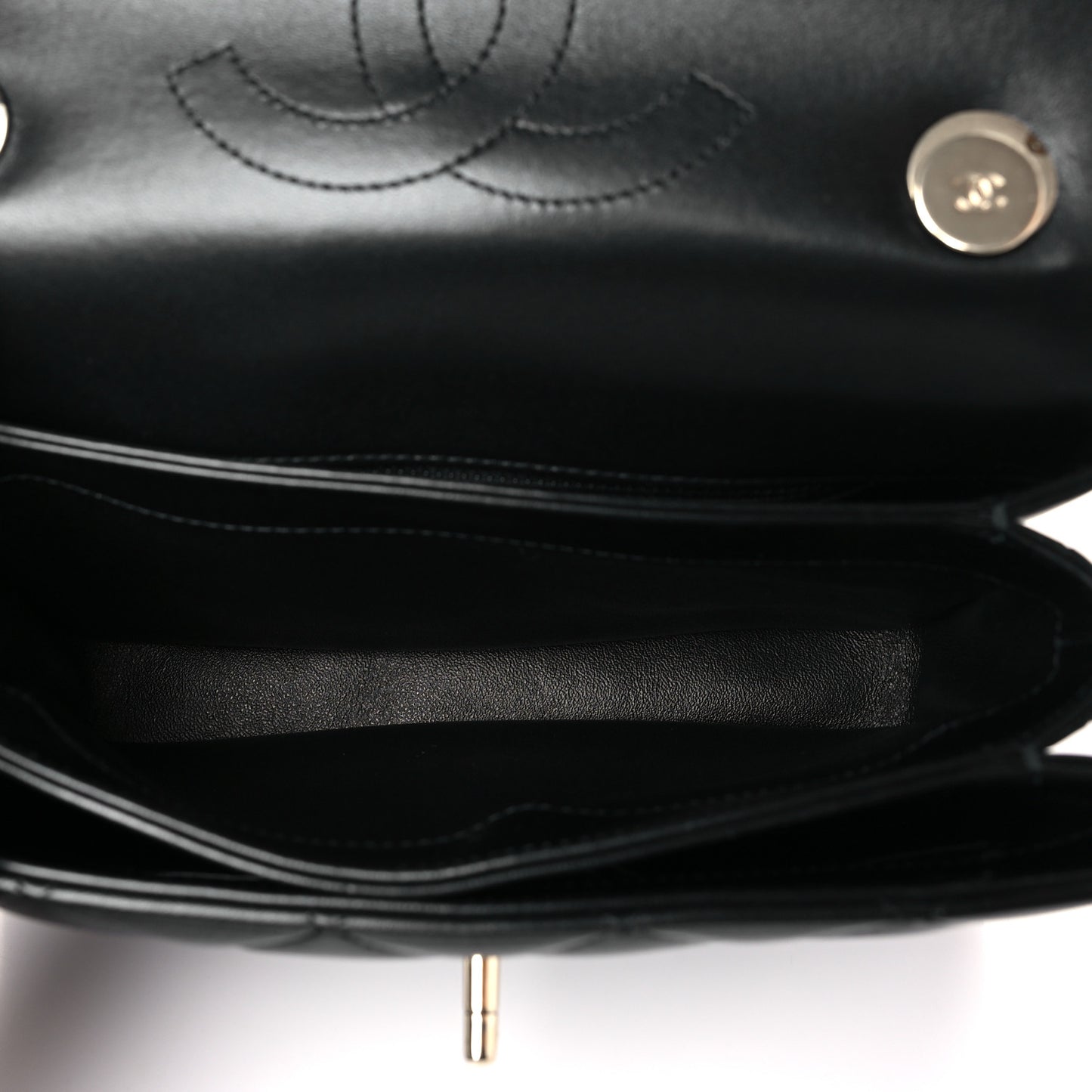 Lambskin Quilted Small Trendy CC Dual Handle Flap Bag Black