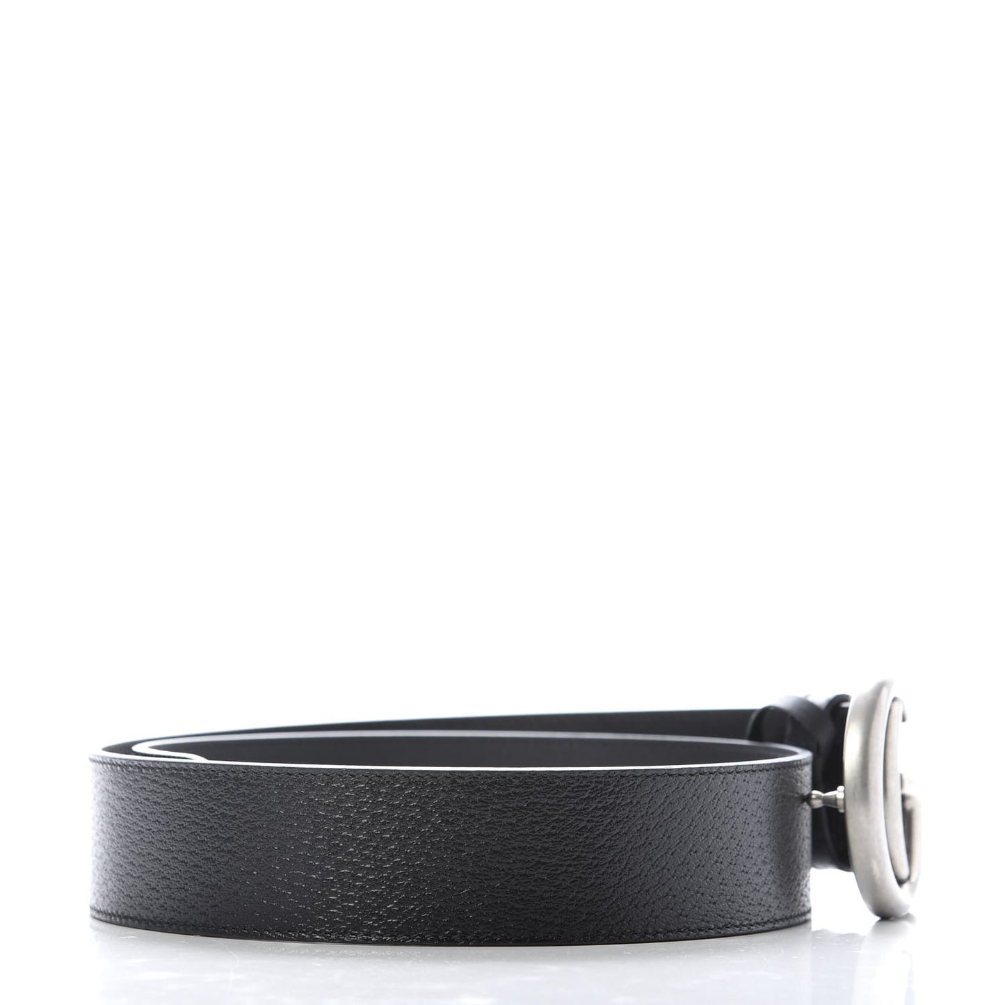 Textured Dollar Calfskin Nickel Double G 40mm Belt 70 28 Black