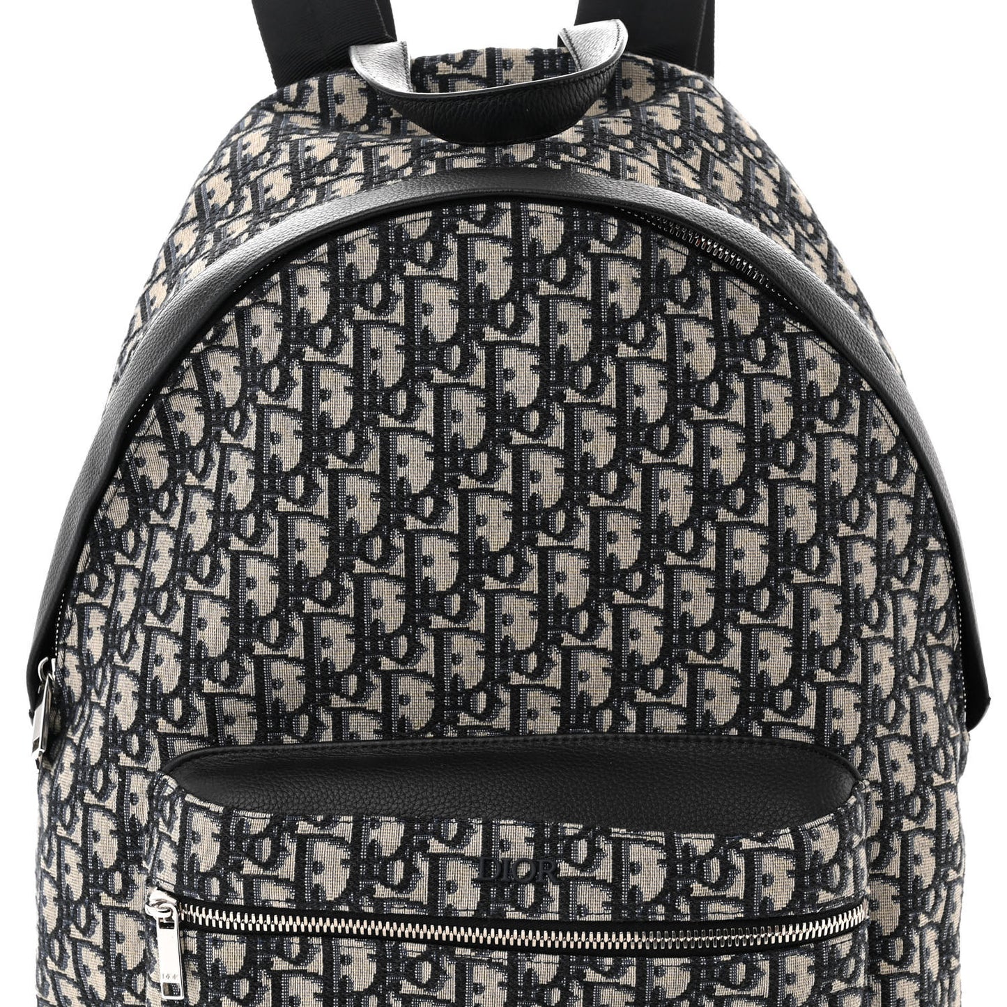 Oblique Calfskin Rider Backpack Beige Black