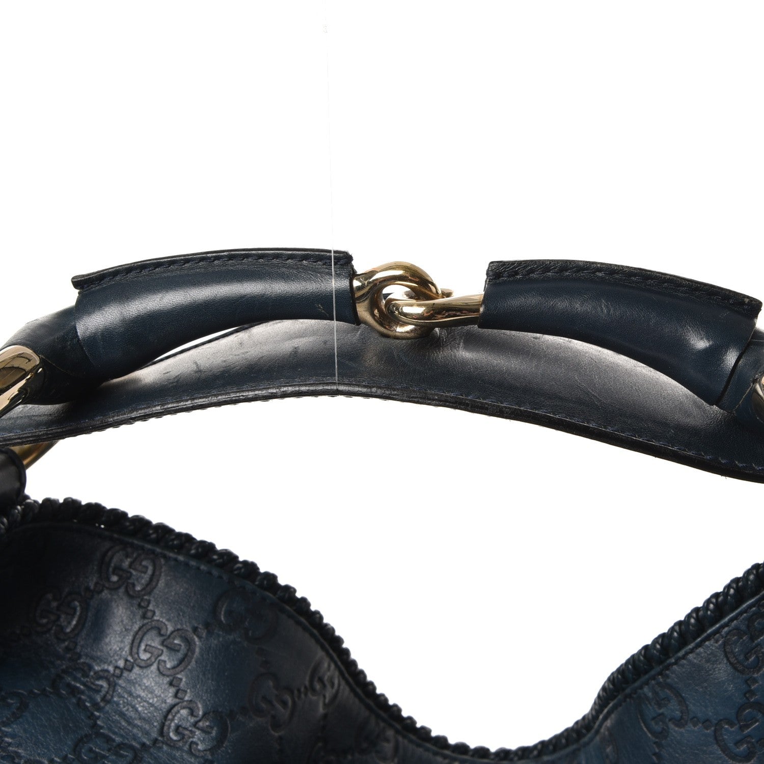 Gucci Guccissima Large Horsebit Chain Hobo Blue 9 of 15