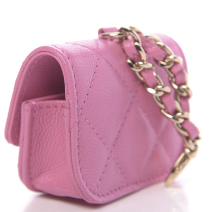 Chanel Caviar Quilted Crystal CC Airpods Pro Case Pink 3 of 9