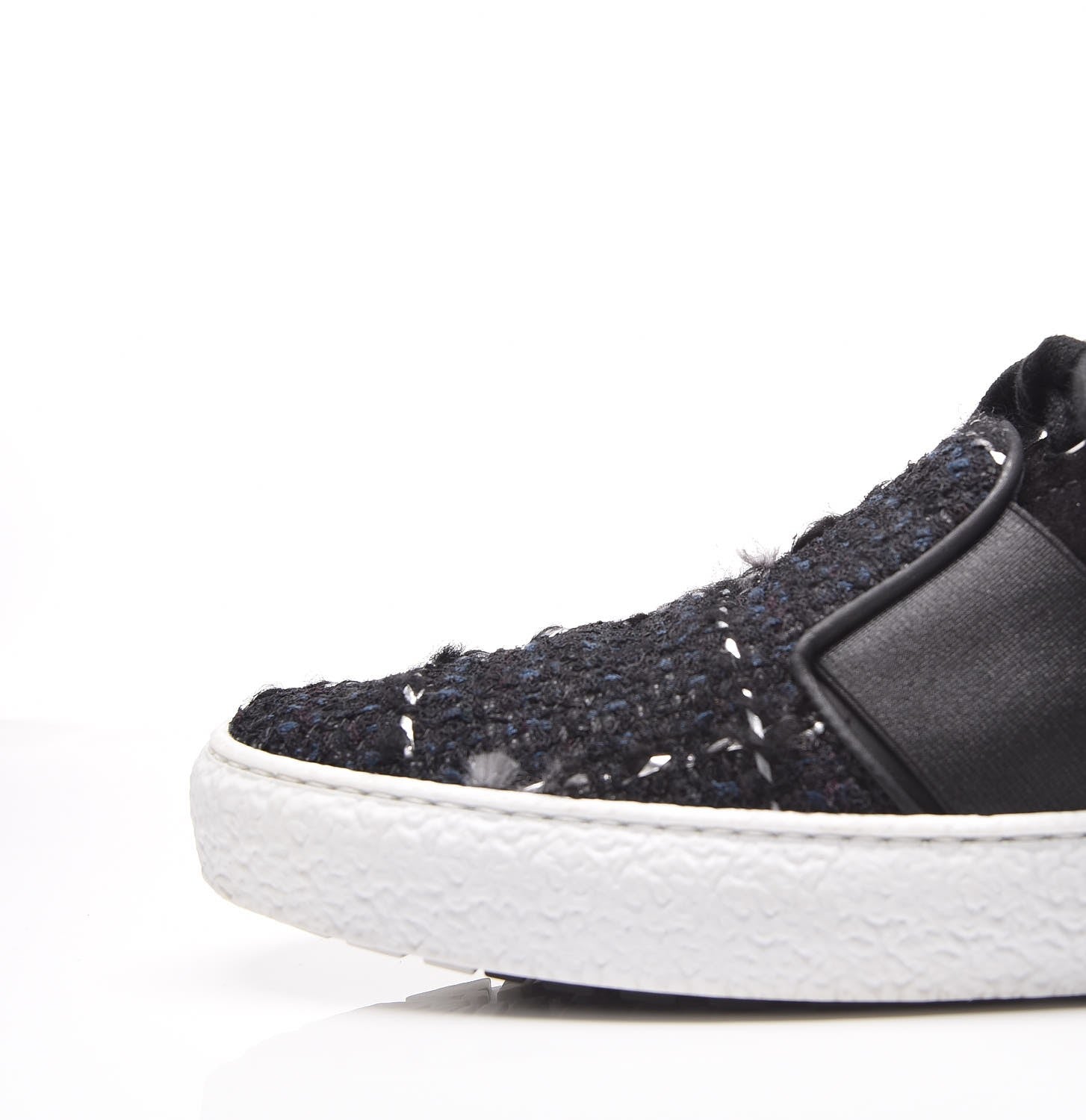 Chanel Suede Tweed Sneakers 38 Black 12 of 15