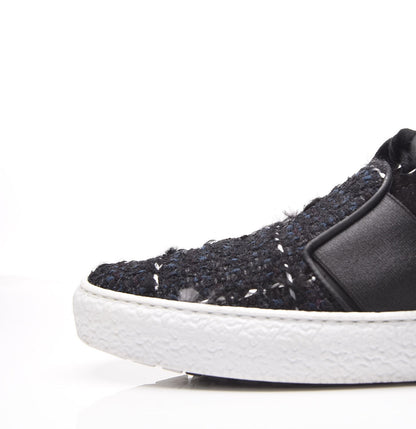 Chanel Suede Tweed Sneakers 38 Black 12 of 15