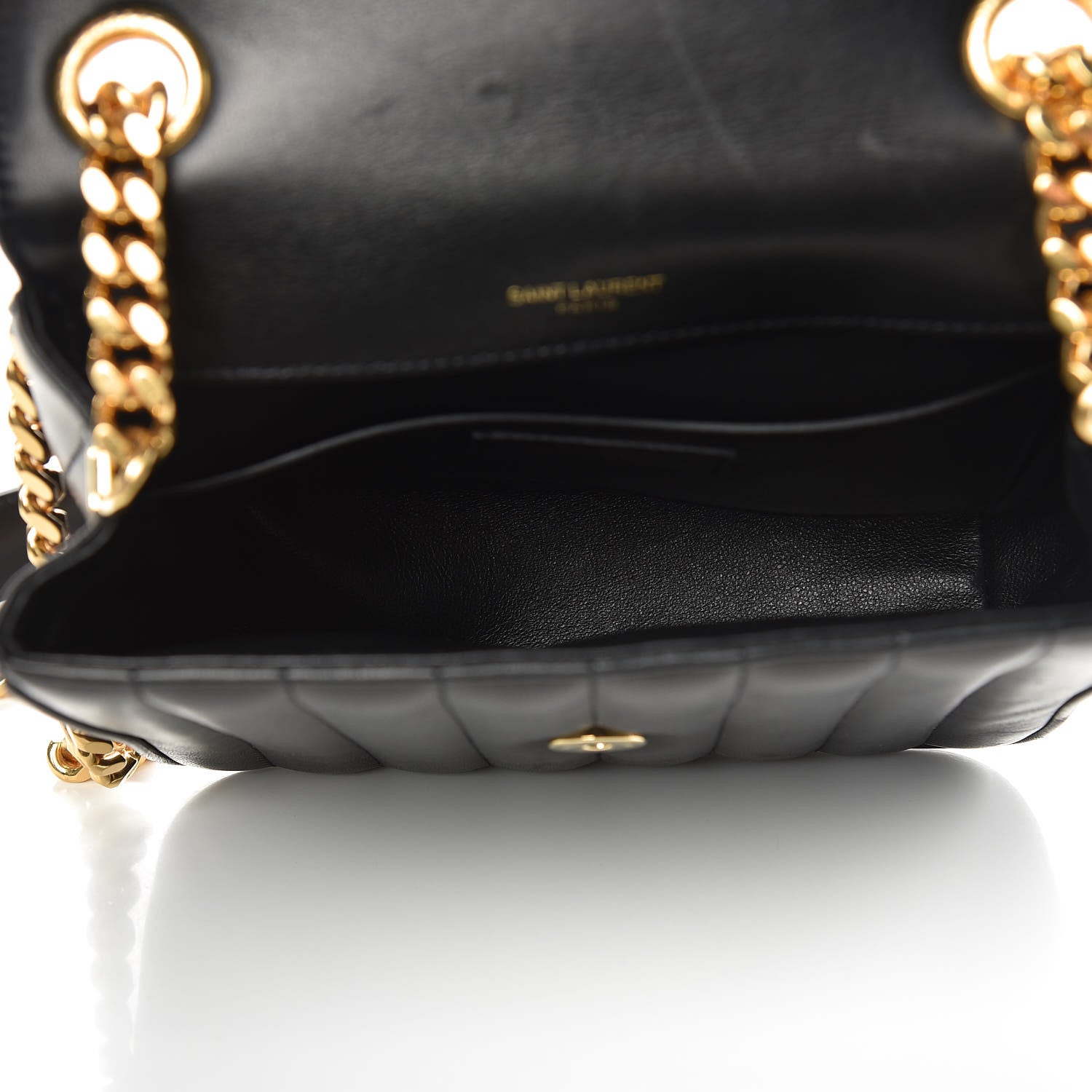 Saint Laurent Lambskin Matelasse Monogram Medium Vicky Chain Bag Black 5 of 11