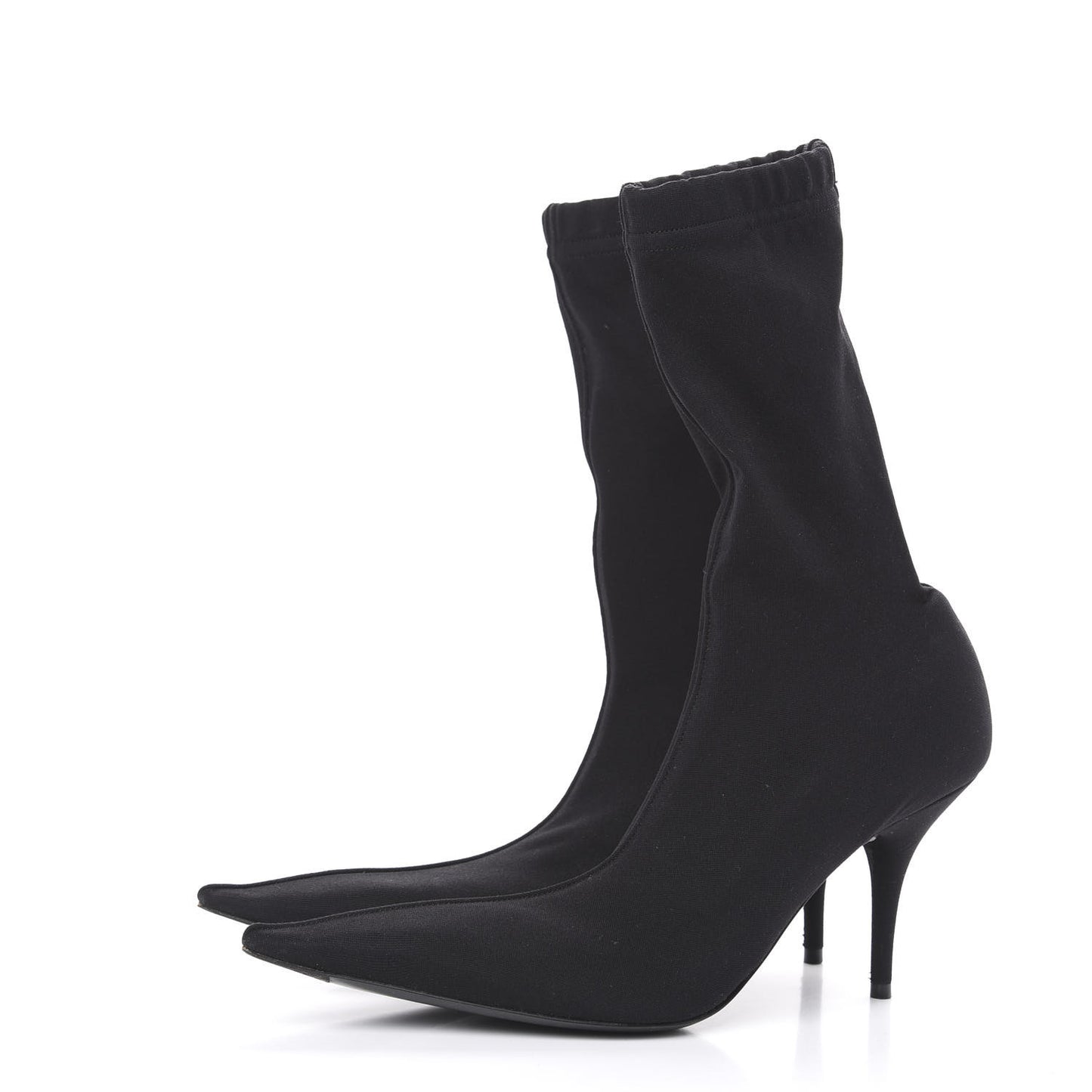 Jersey Crepe Extreme Pointed Toe Knife Booties 38.5 Black