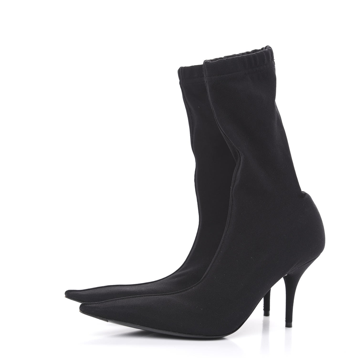 Balenciaga Jersey Crepe Extreme Pointed Toe Knife Booties 38.5 Black 3 of 6