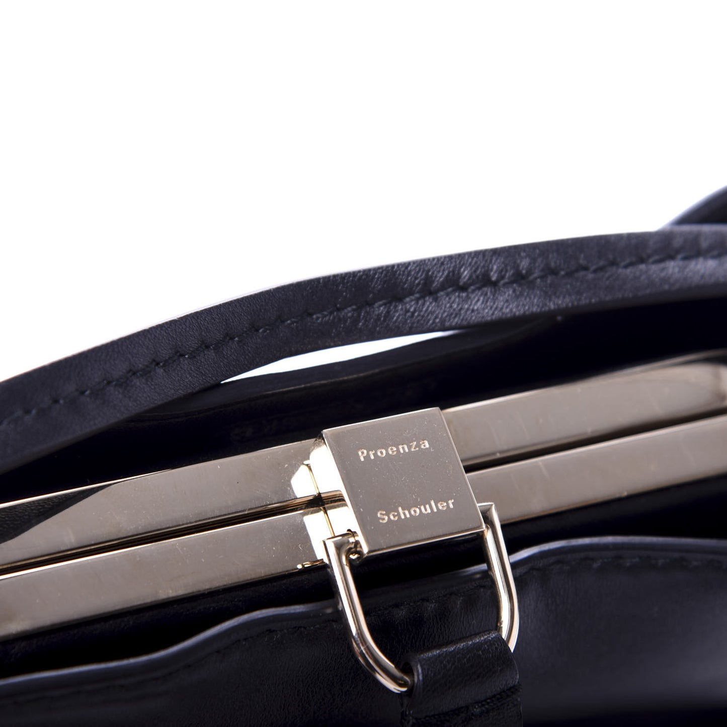 Smooth Calfskin Frame Shoulder Bag Black