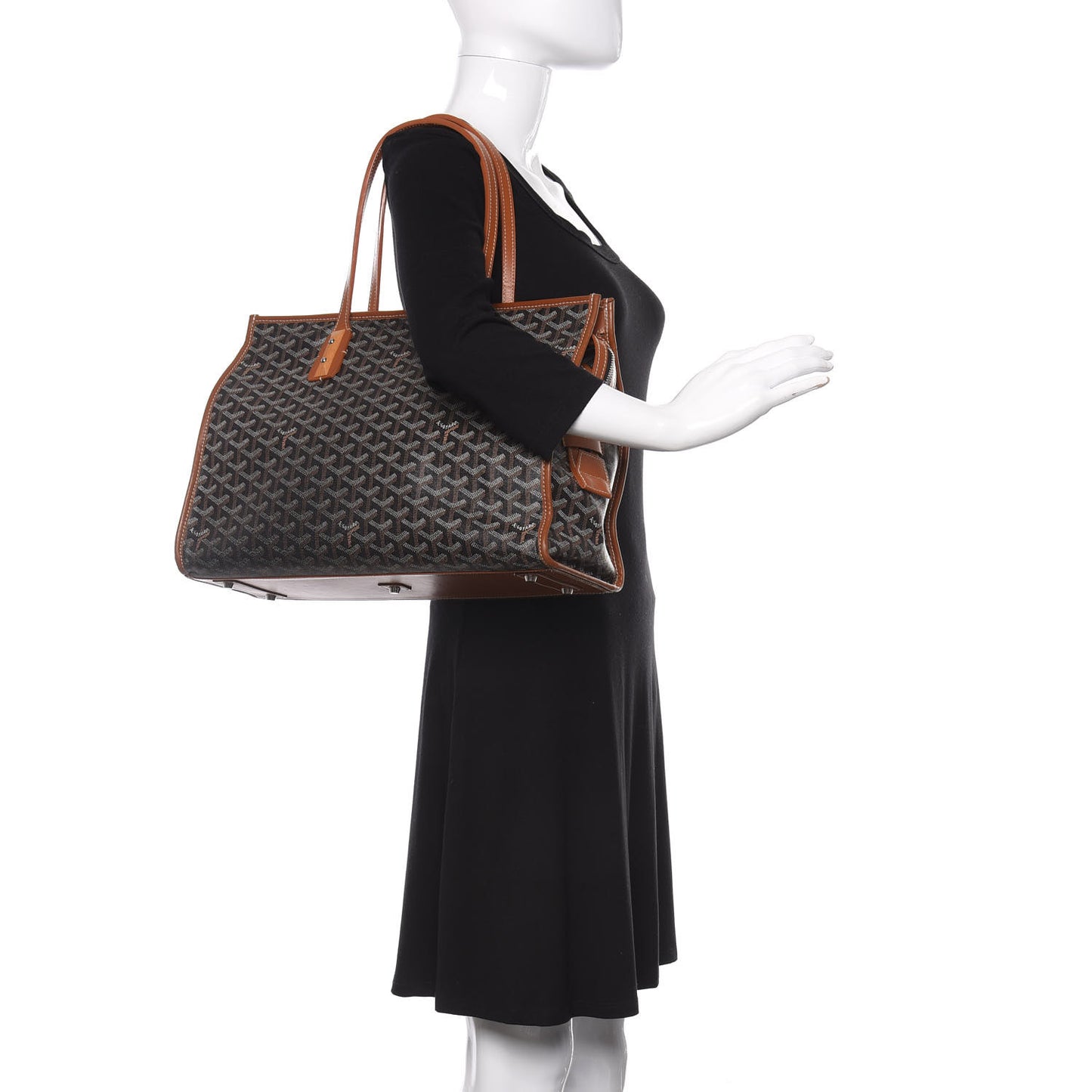 Goyardine Marquises Tote Black Gold