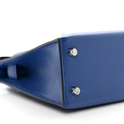 Hermes Chevre Chamkila Mini Kelly Sellier 20 Bleu Electrique 10 of 14