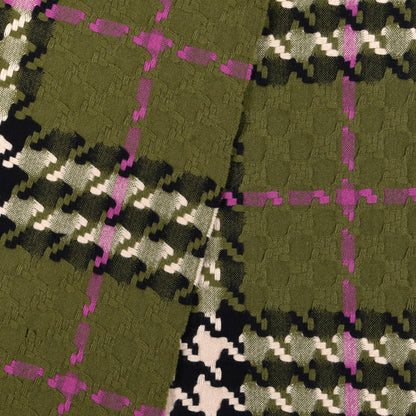 Burberry Cashmere Classic Check Fringe Scarf Green 3 of 4