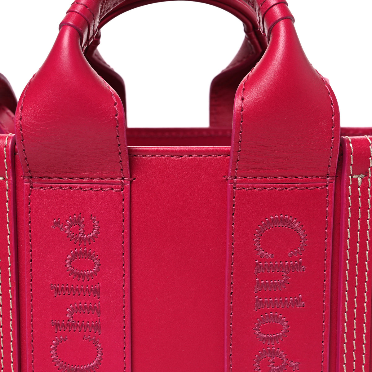 Chloe Calfskin Mini Woody Ribbon Tote Fizzy Pink 8 of 12