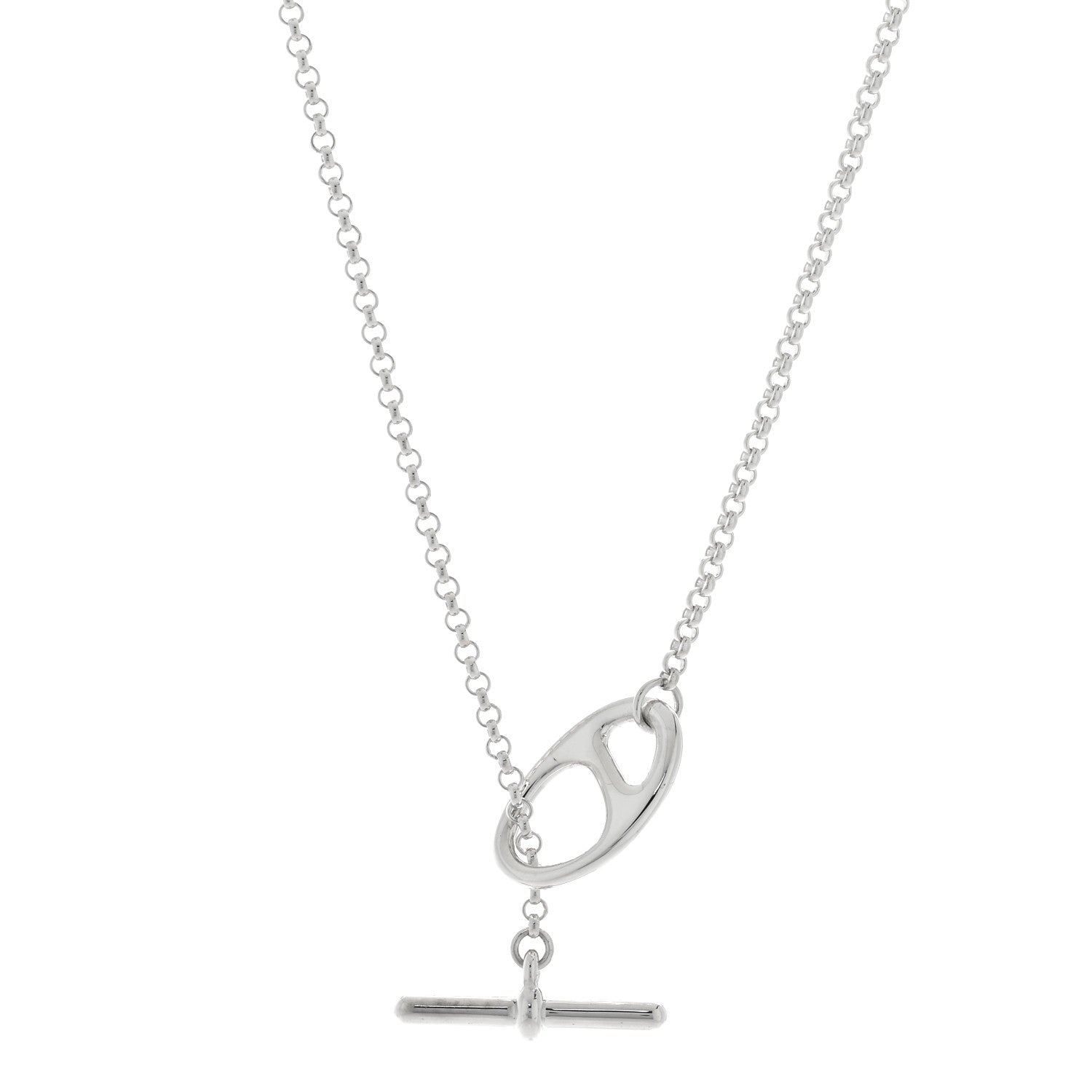 Hermes Sterling Silver Chaine D'Ancre Punk Toggle Necklace 1 of 5