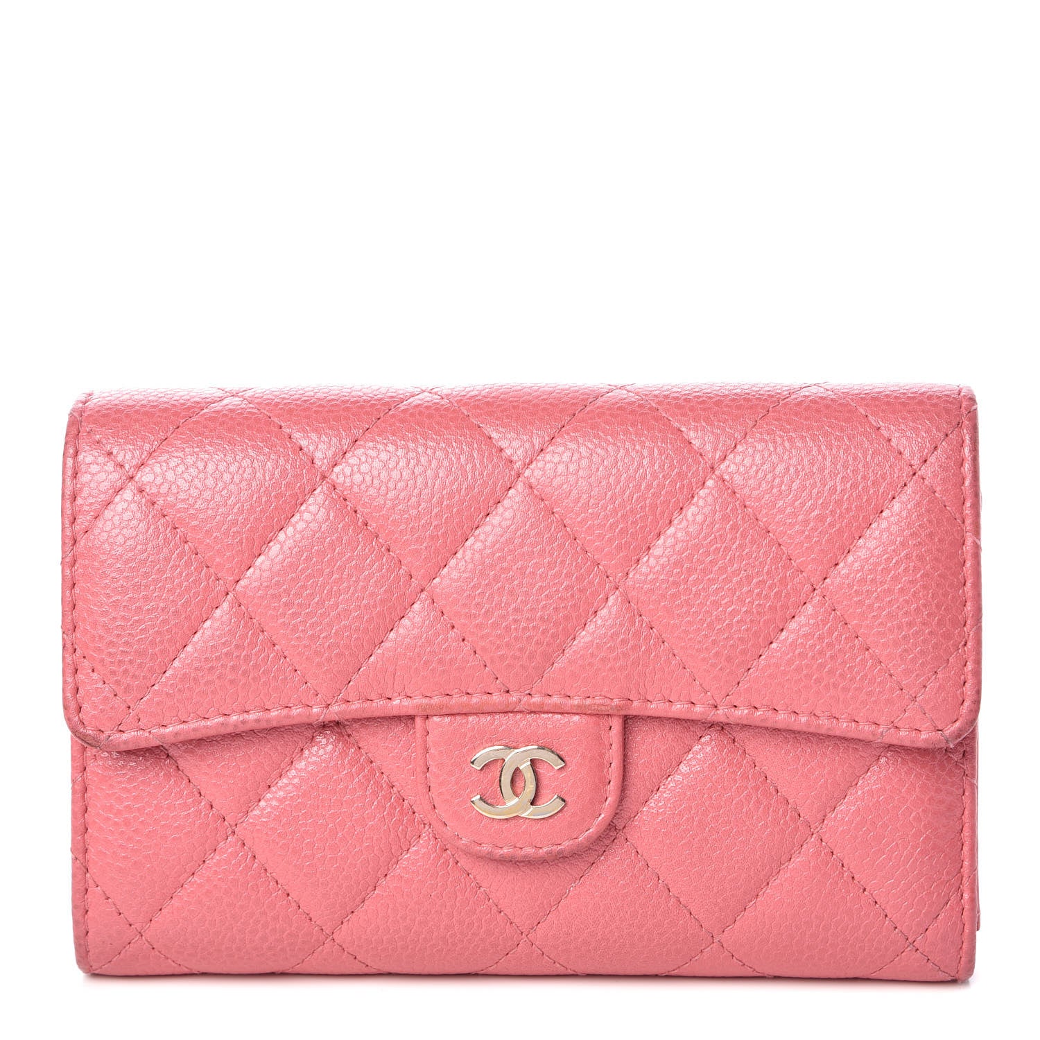 Chanel Caviar Quilted Medium Flap Wallet Pink 1 of 14