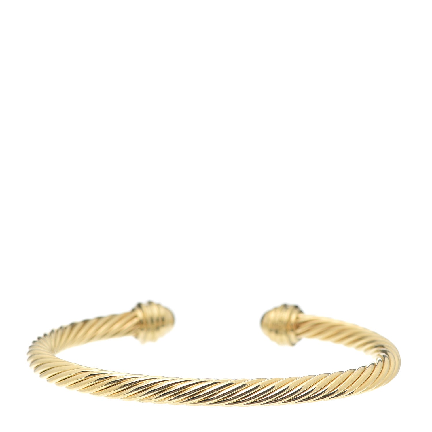David Yurman 18K Yellow Gold Diamond 5mm Cable Classics Dome Bracelet 3 of 5