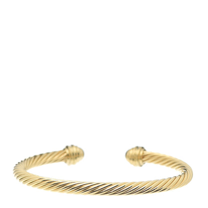 David Yurman 18K Yellow Gold Diamond 5mm Cable Classics Dome Bracelet 3 of 5