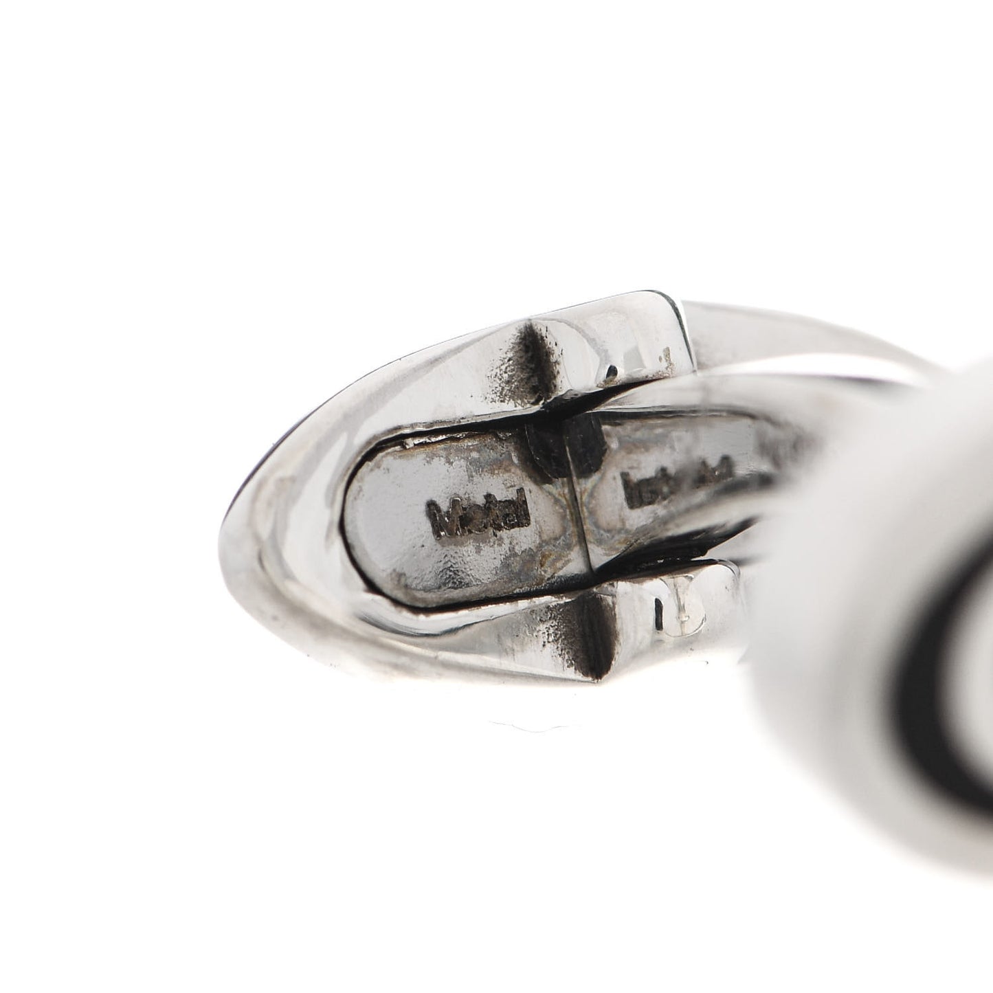 Sterling Silver Enamel Interlocking G Cufflinks Black