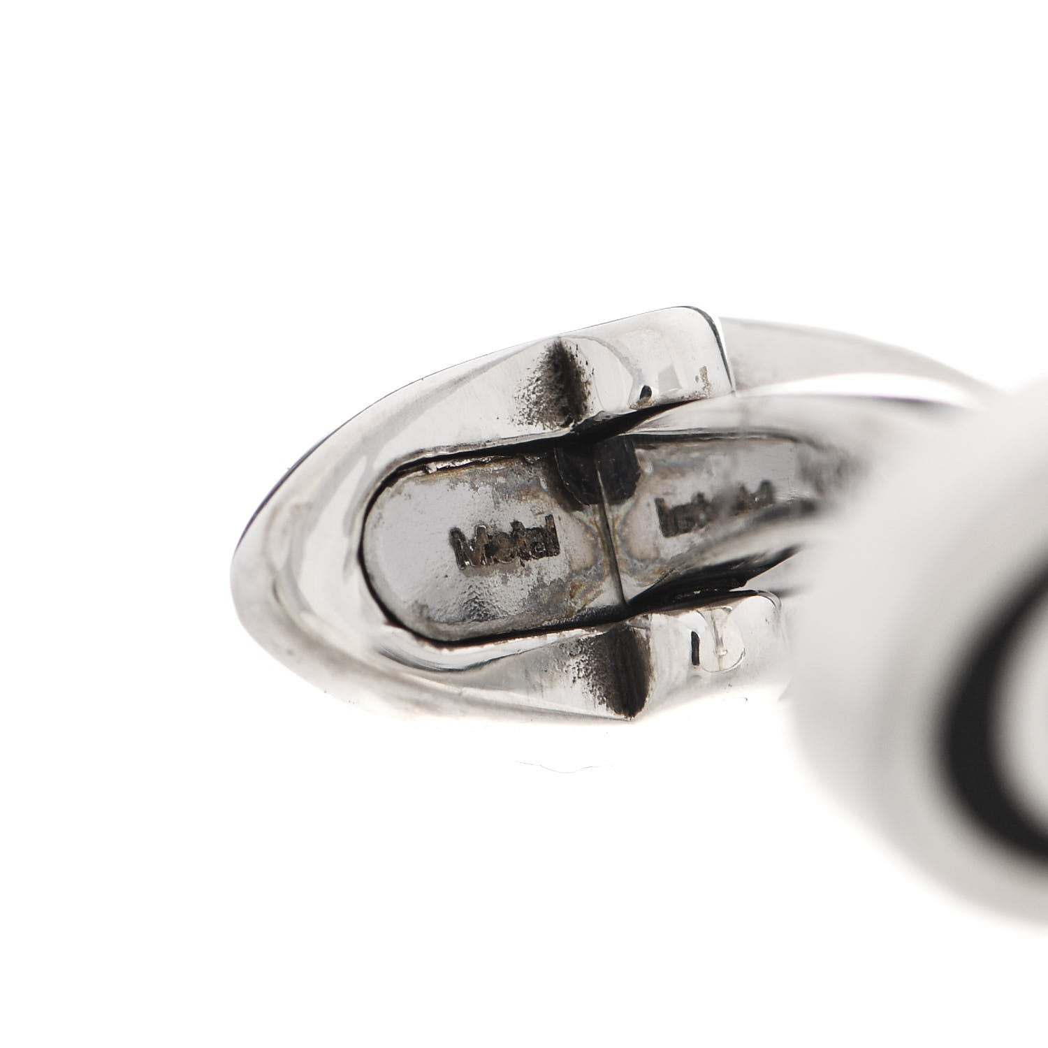 Gucci Sterling Silver Enamel Interlocking G Cufflinks Black 6 of 6