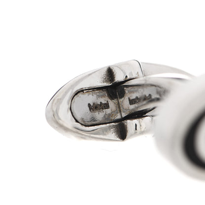 Gucci Sterling Silver Enamel Interlocking G Cufflinks Black 6 of 6