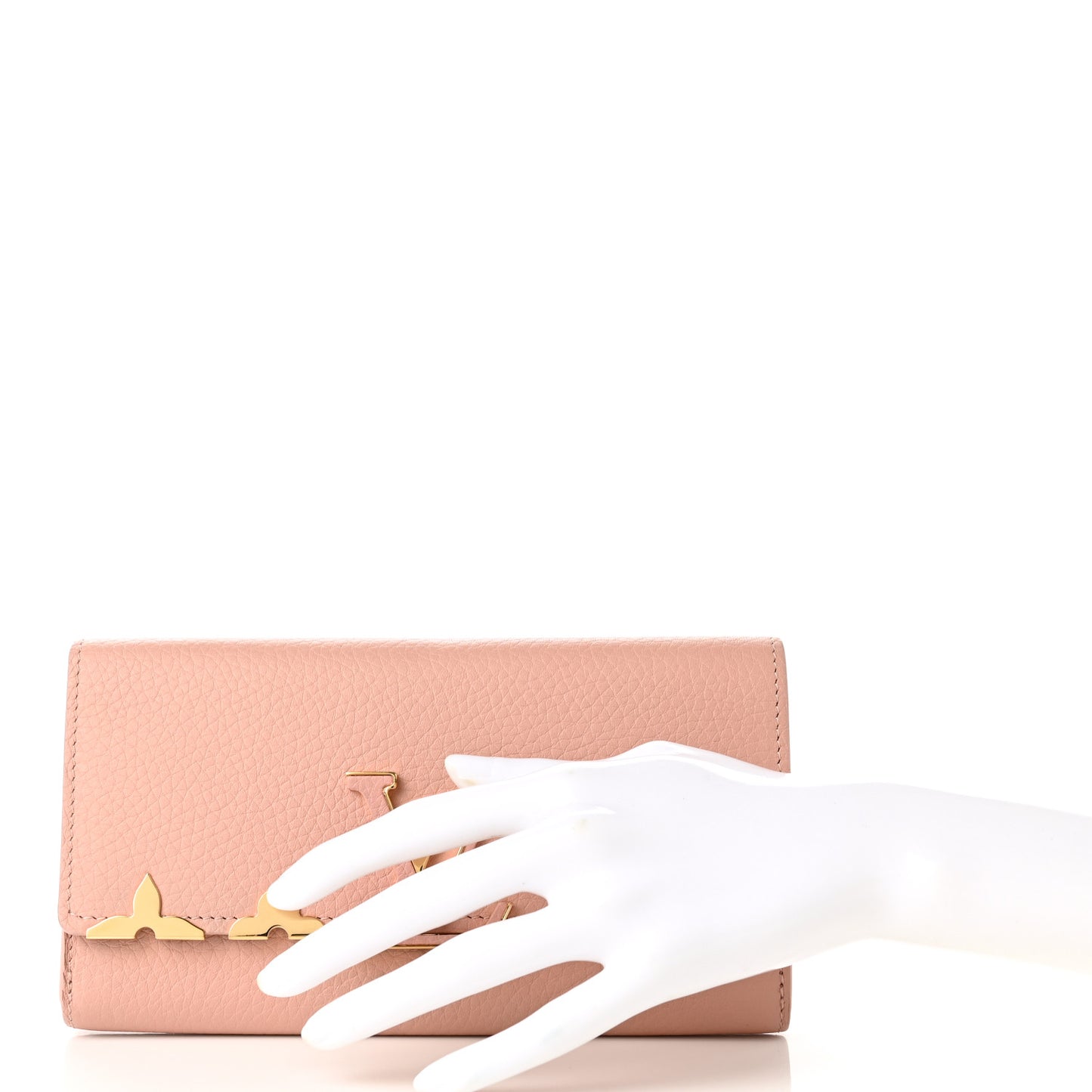 Taurillon Embellished Capucines Long Wallet Magnolia