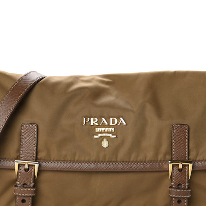 Prada Tessuto Nylon Saffiano Small Messenger Bag Tobacco 9 of 9