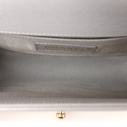 Chanel Caviar Quilted Small Boy Flap Light Grey 5 of 10