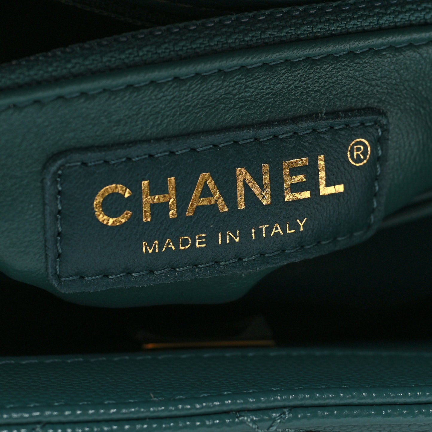 Caviar Quilted Mini Coco Handle Flap Green