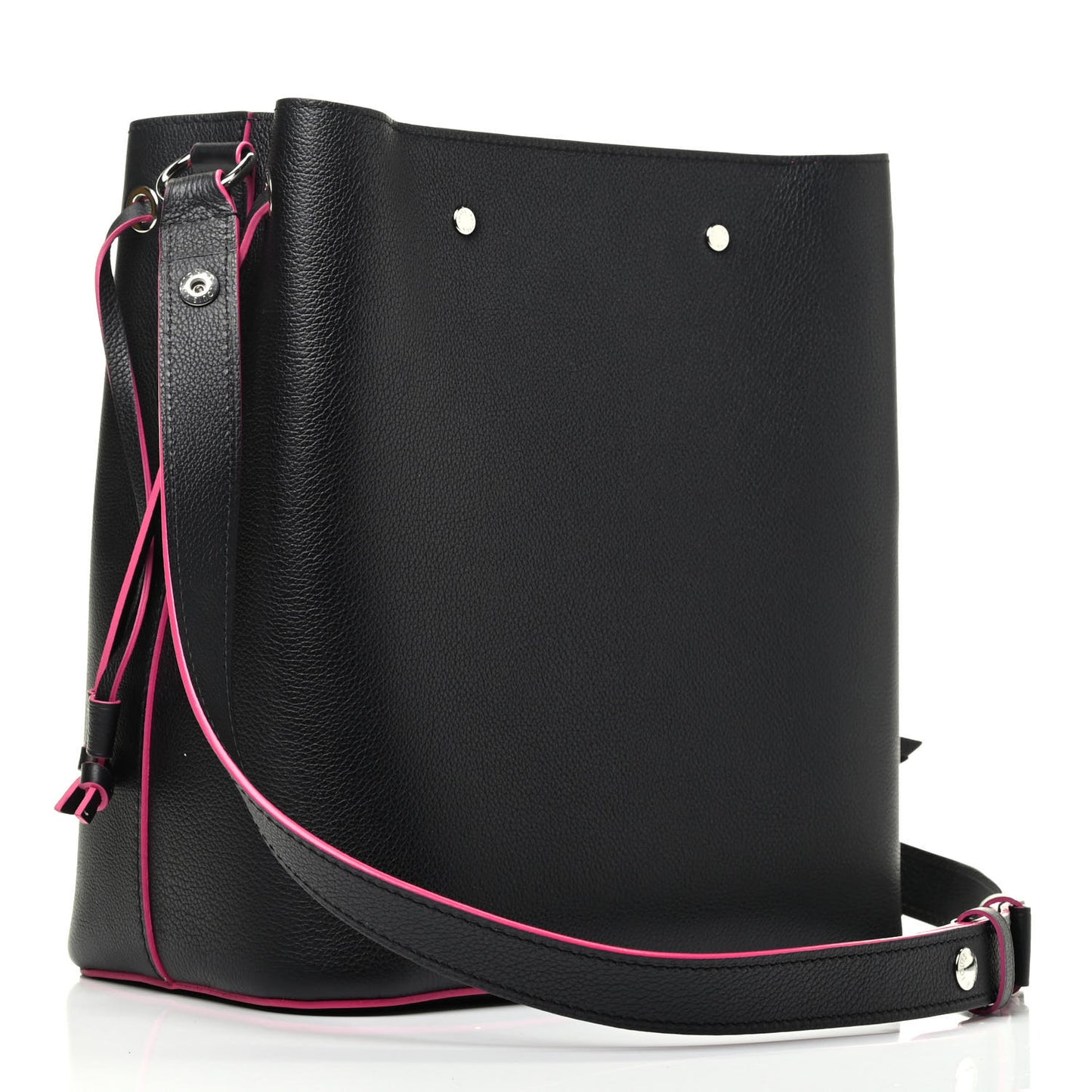 Calfskin Lockme Bucket Black