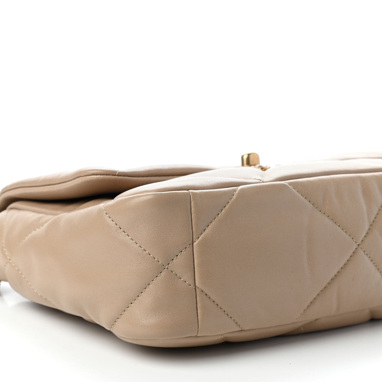 Lambskin Quilted Medium Chanel 19 Flap Dark Beige