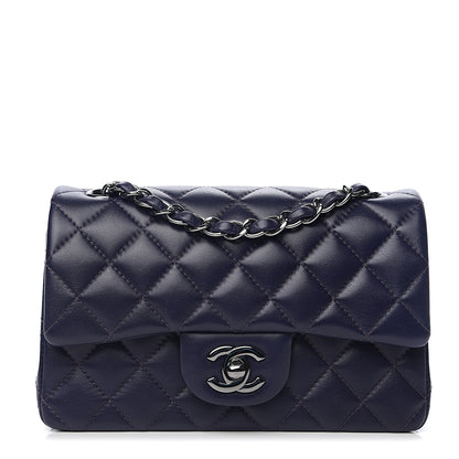 Chanel Lambskin Quilted Mini Rectangular Flap Dark Purple 1 of 9