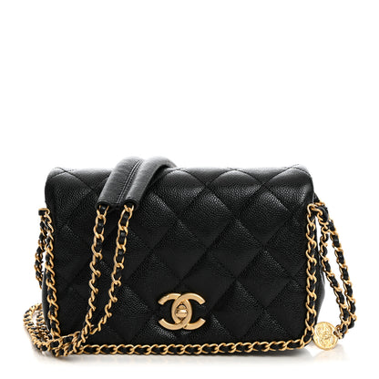 Chanel Caviar Quilted Mini Never Ending Chain Flap Black 1 of 10