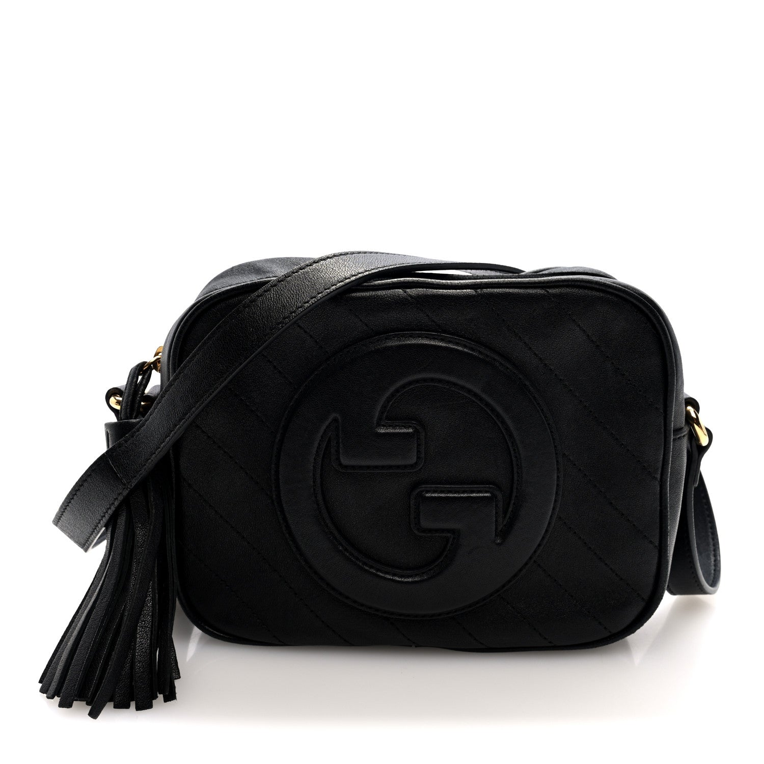Gucci Sakai Be Green Calfskin Diagonal Stitched Small Blondie Shoulder Bag Black 1 of 10