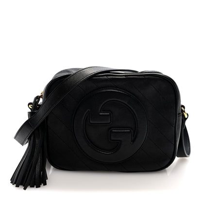 Gucci Sakai Be Green Calfskin Diagonal Stitched Small Blondie Shoulder Bag Black 1 of 10