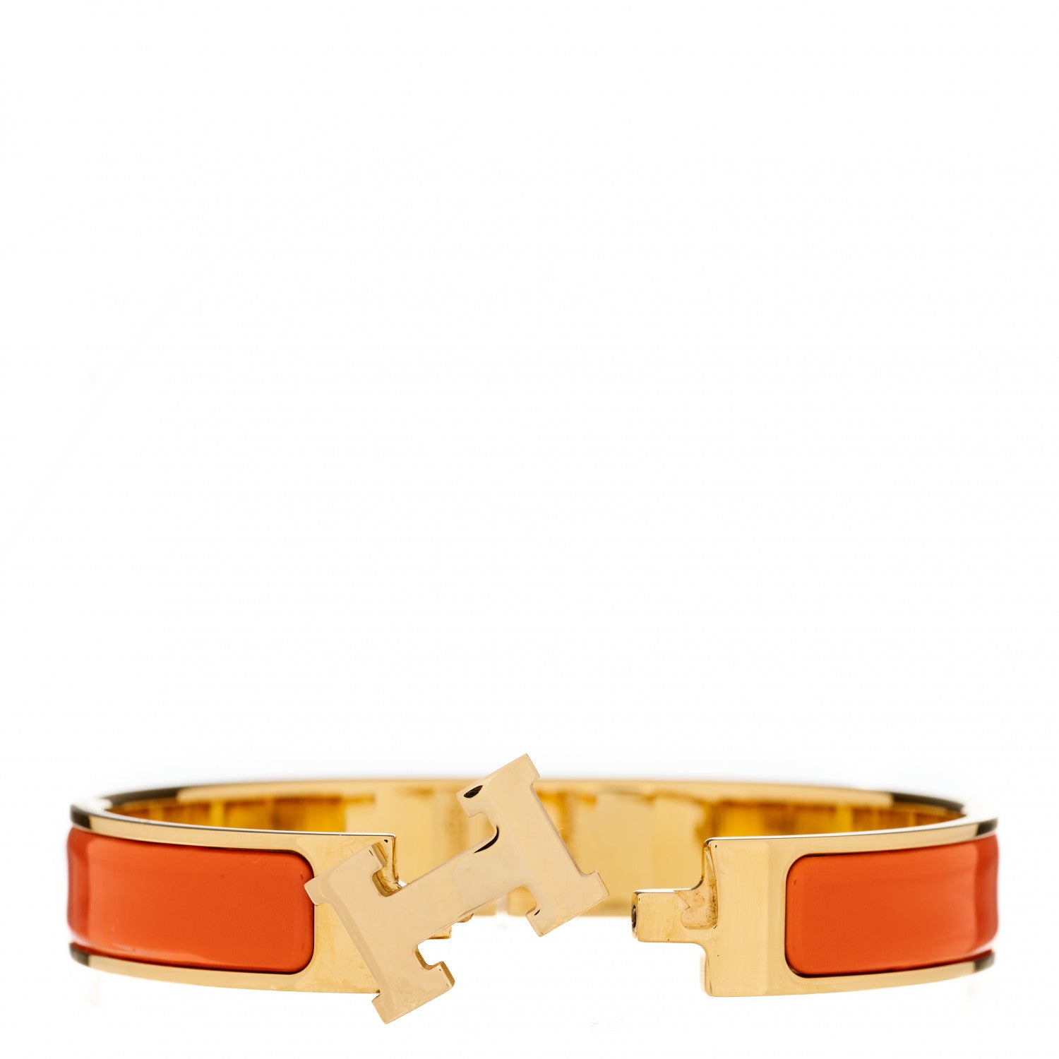 Hermes Enamel Narrow Clic Clac H Bracelet PM Orange 4 of 4